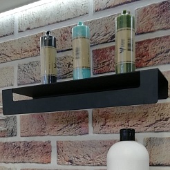 Sanflor Полка настенная с нижним бортом П22599 черный муар – фотография-1